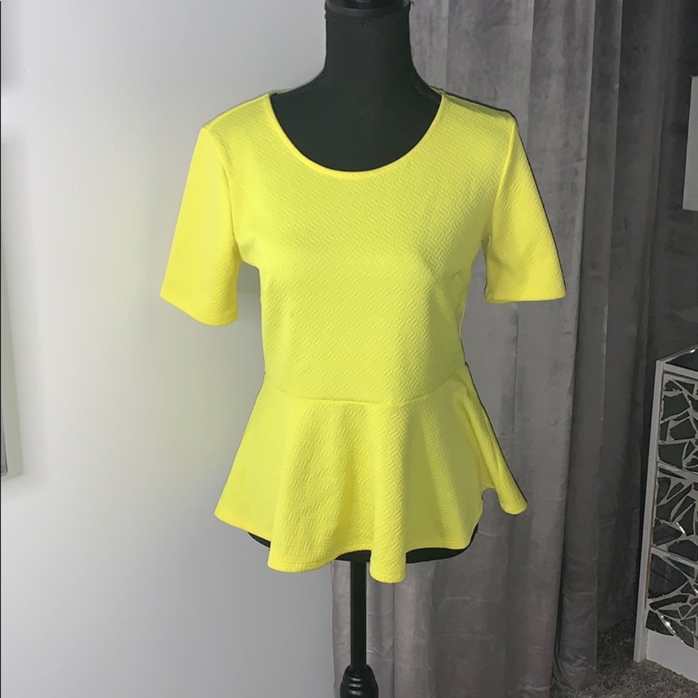 Yellow Peplum Top